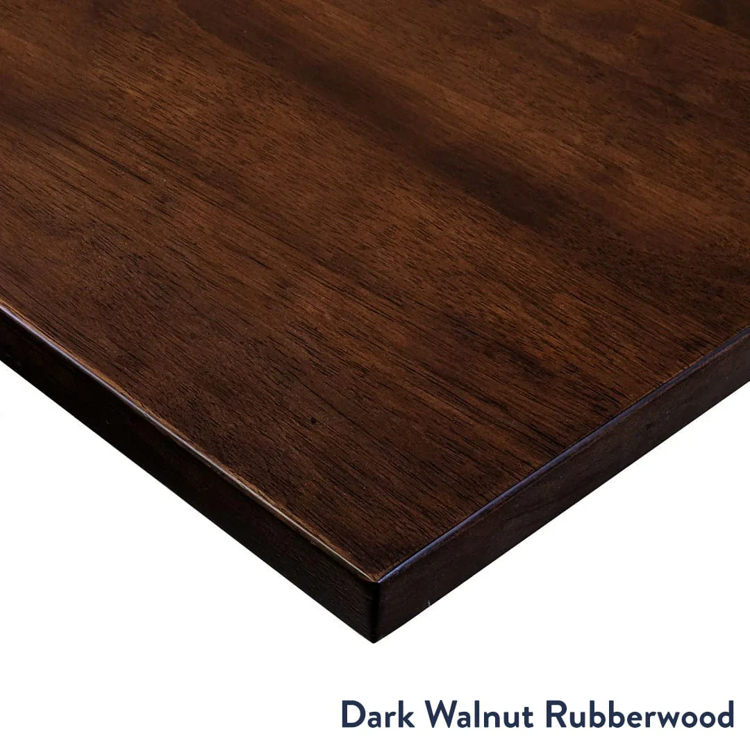 Desky Rubberwood L-Shape Sit Stand Desk 150 x 155 cm Dark Walnut Top and Space Grey Leg - Image 2