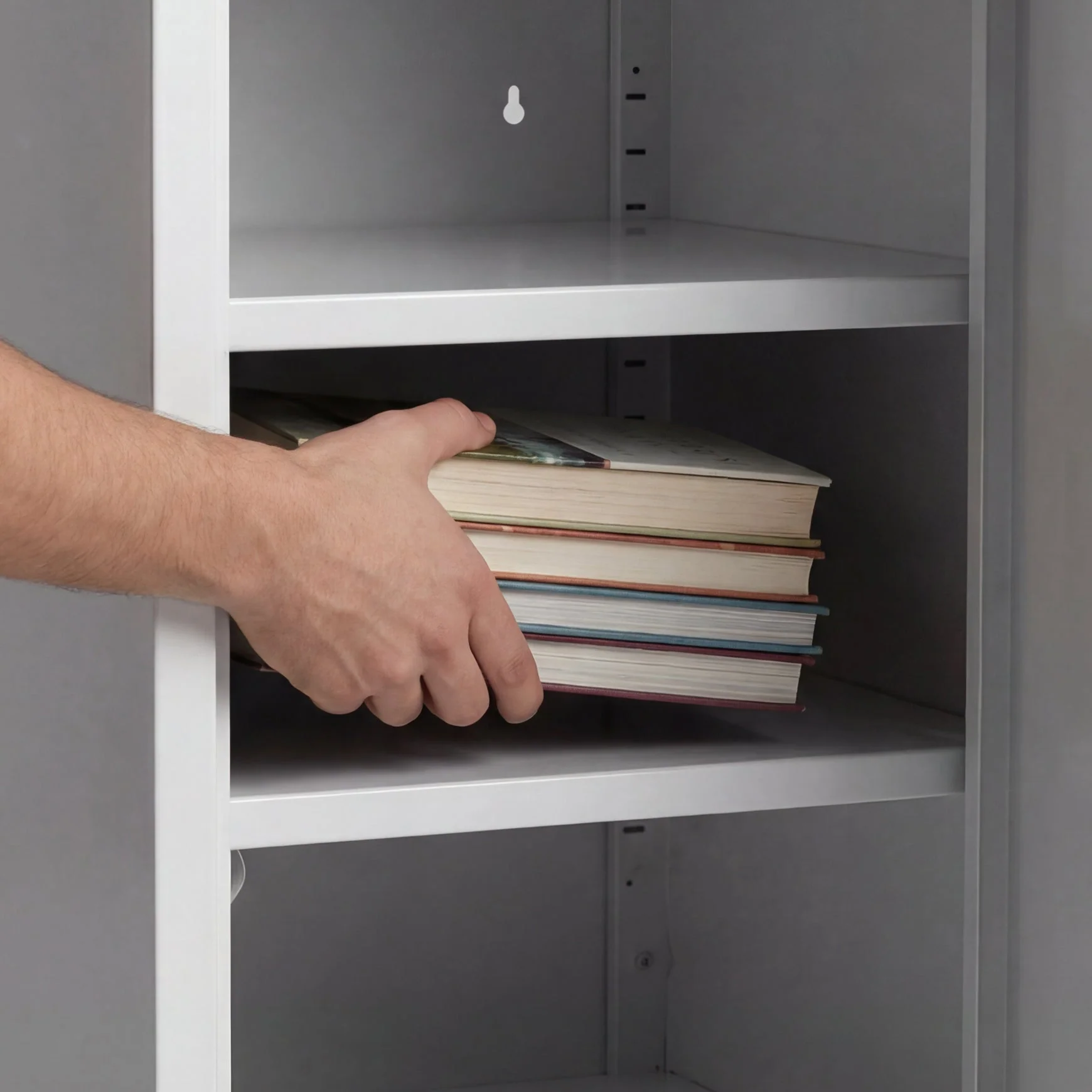 Desky Sidekick Metal Locker Cabinet - White / Left Opening - Image 2