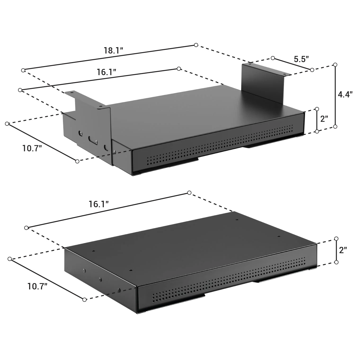 Desky Ultra Slim Under Desk Drawer - No Gap / White - Image 5