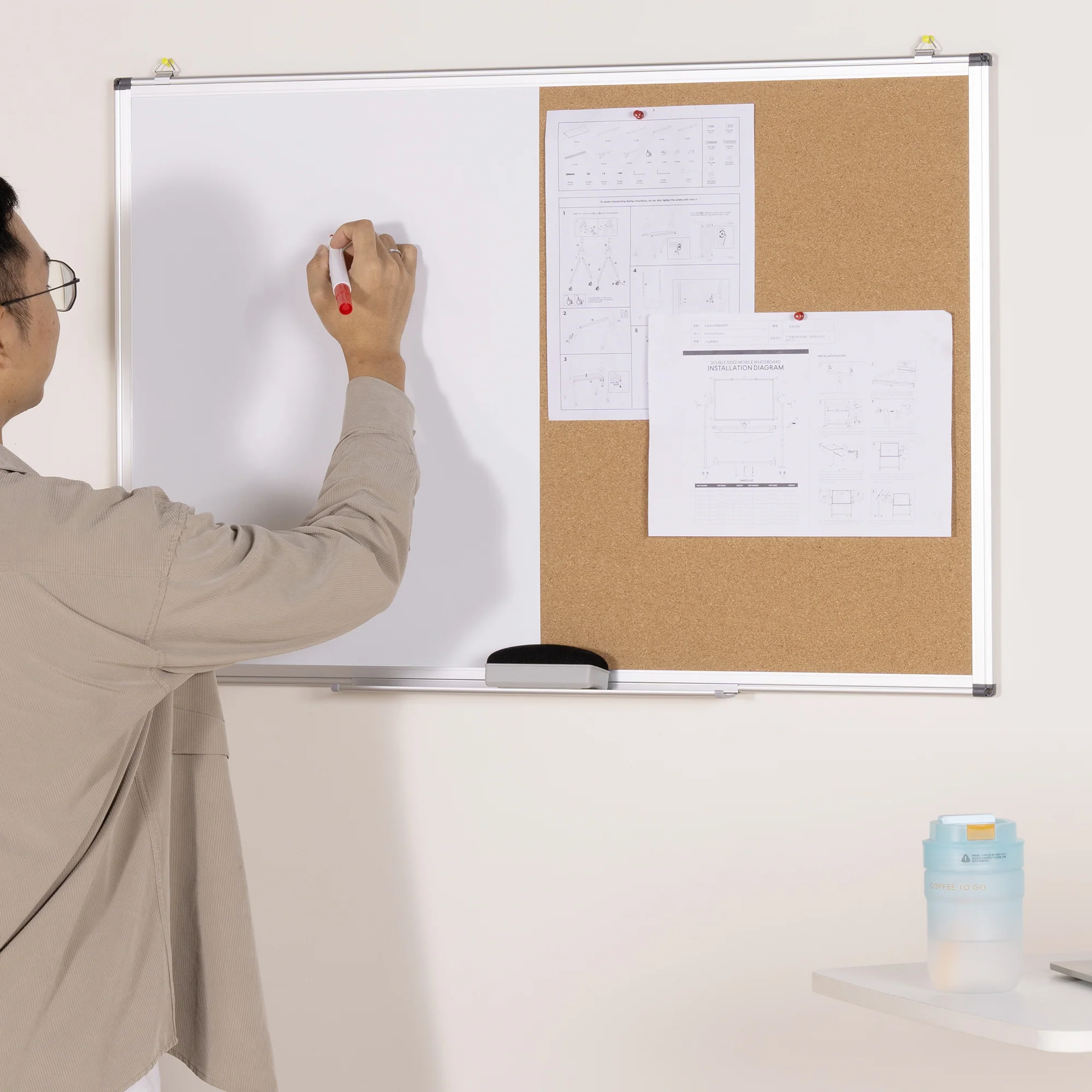 Desky Whiteboard + Pinboard Combo 90 x 60cm - Image 5