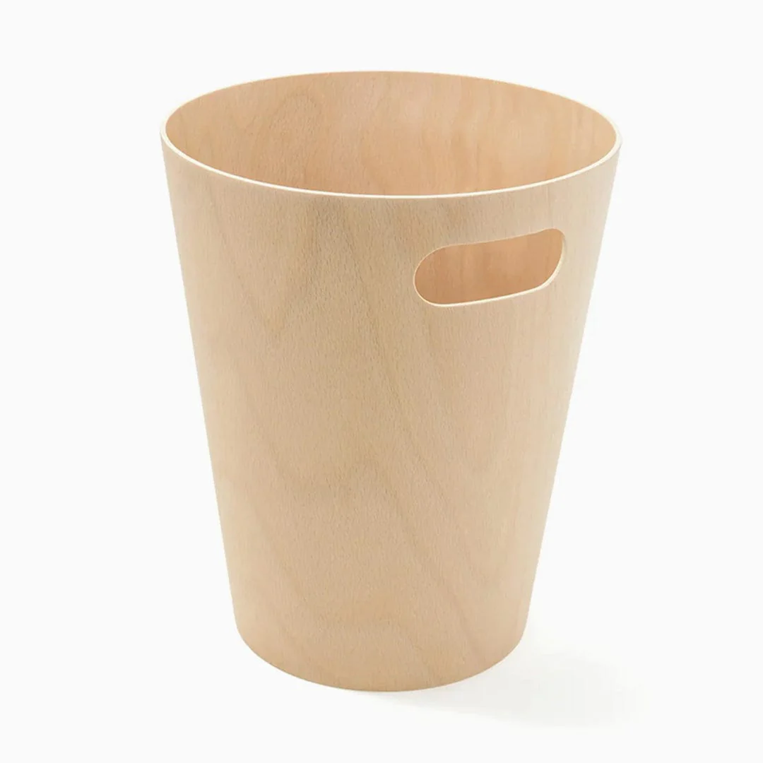 Desky Wooden Rubbish Bin - Natural - Image 2
