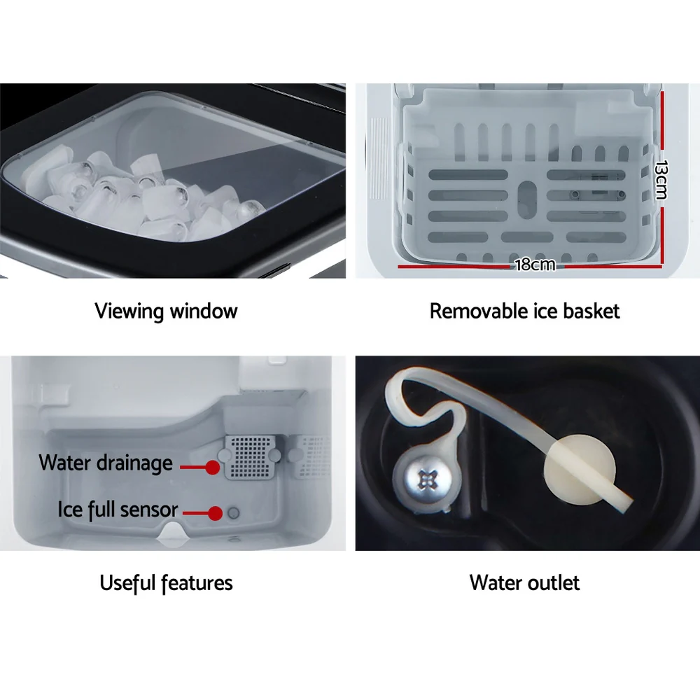 Devanti 12kg Ice Maker Machine (Black) - Image 7