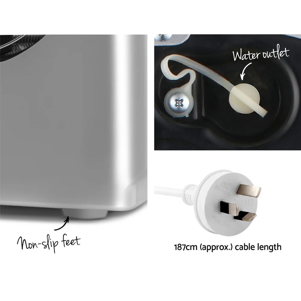 Devanti 12kg Ice Maker Machine (Silver) - Image 7