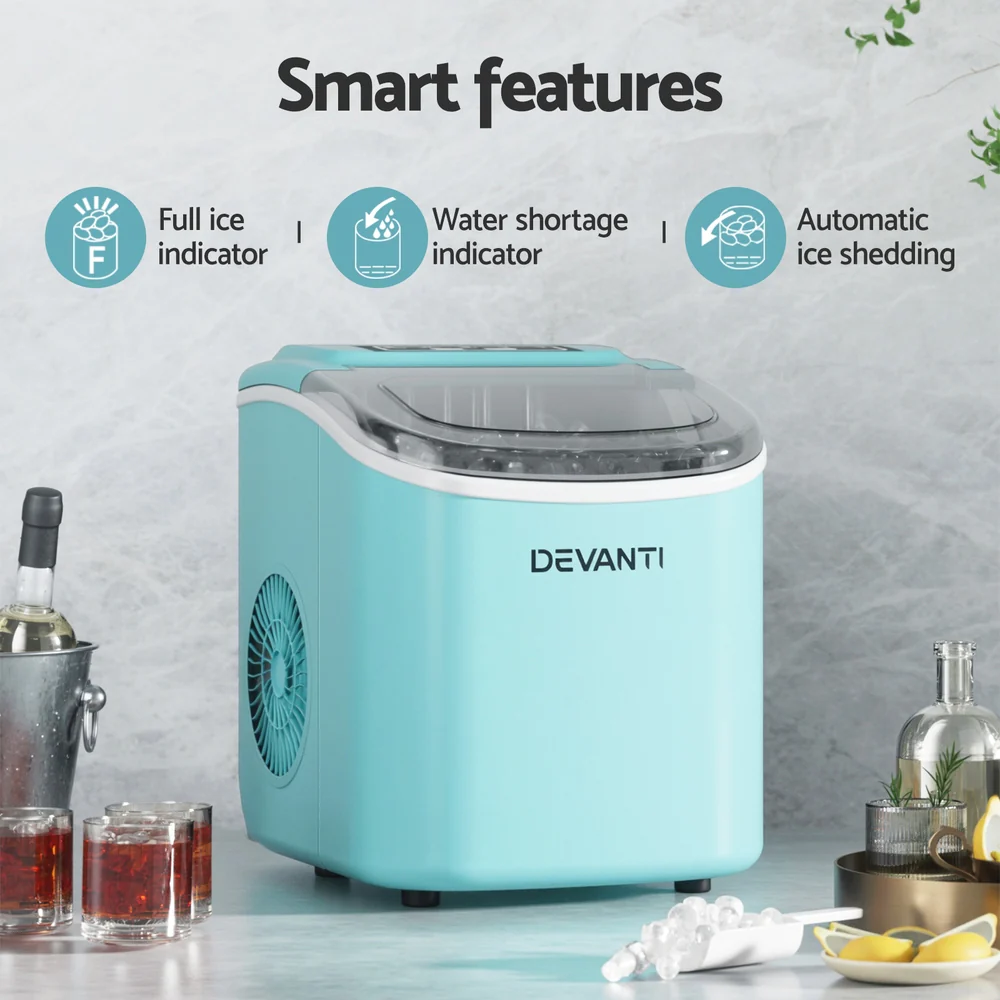 Devanti 12kg Ice Maker Machine with Self-cleaning (Green) - Image 4
