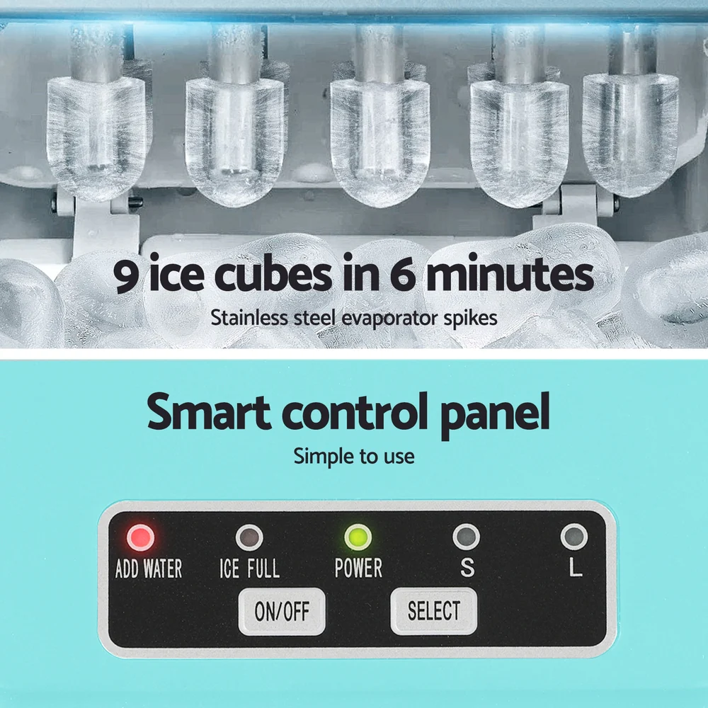 Devanti 12kg Ice Maker Machine with Self-cleaning (Green) - Image 6