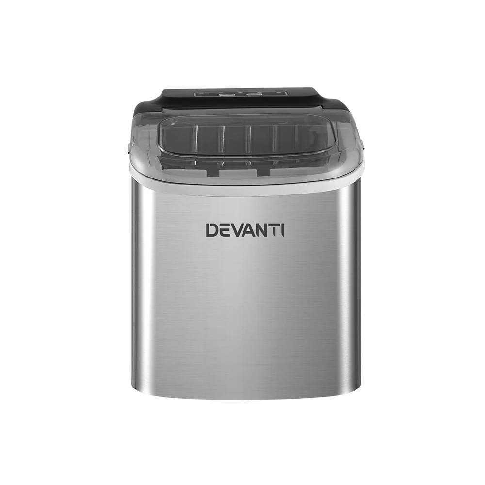 Devanti 12kg Ice Maker Machine with Self-cleaning (Silver) - Image 3