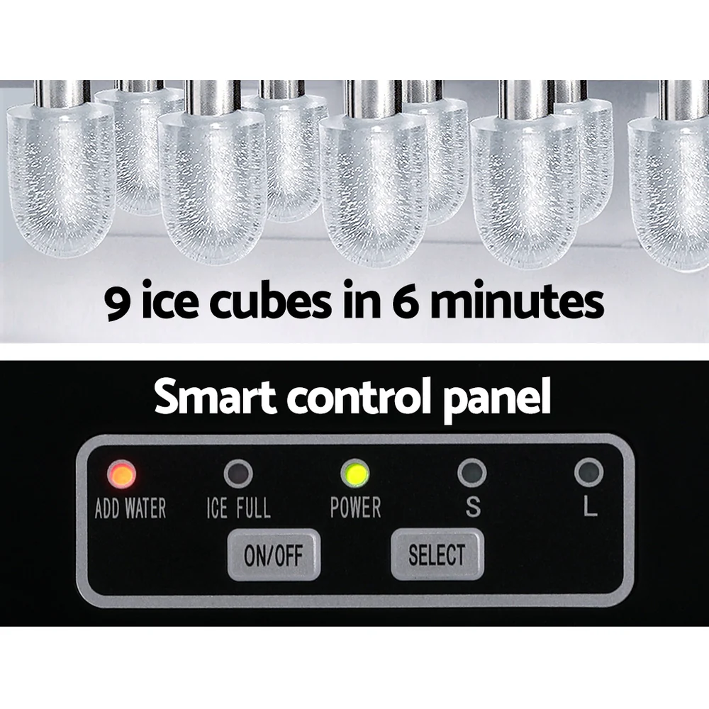 Devanti 12kg Ice Maker Machine with Self-cleaning (Silver) - Image 5