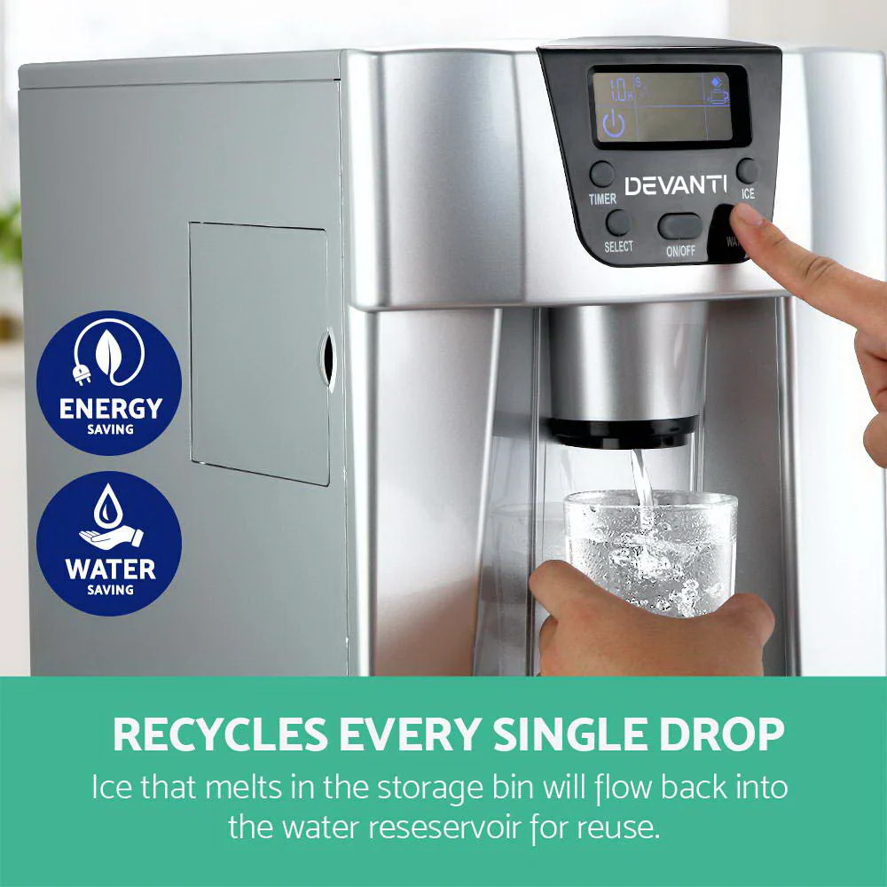 Devanti 12kg Ice Maker Machine with Water Dispenser - Image 6