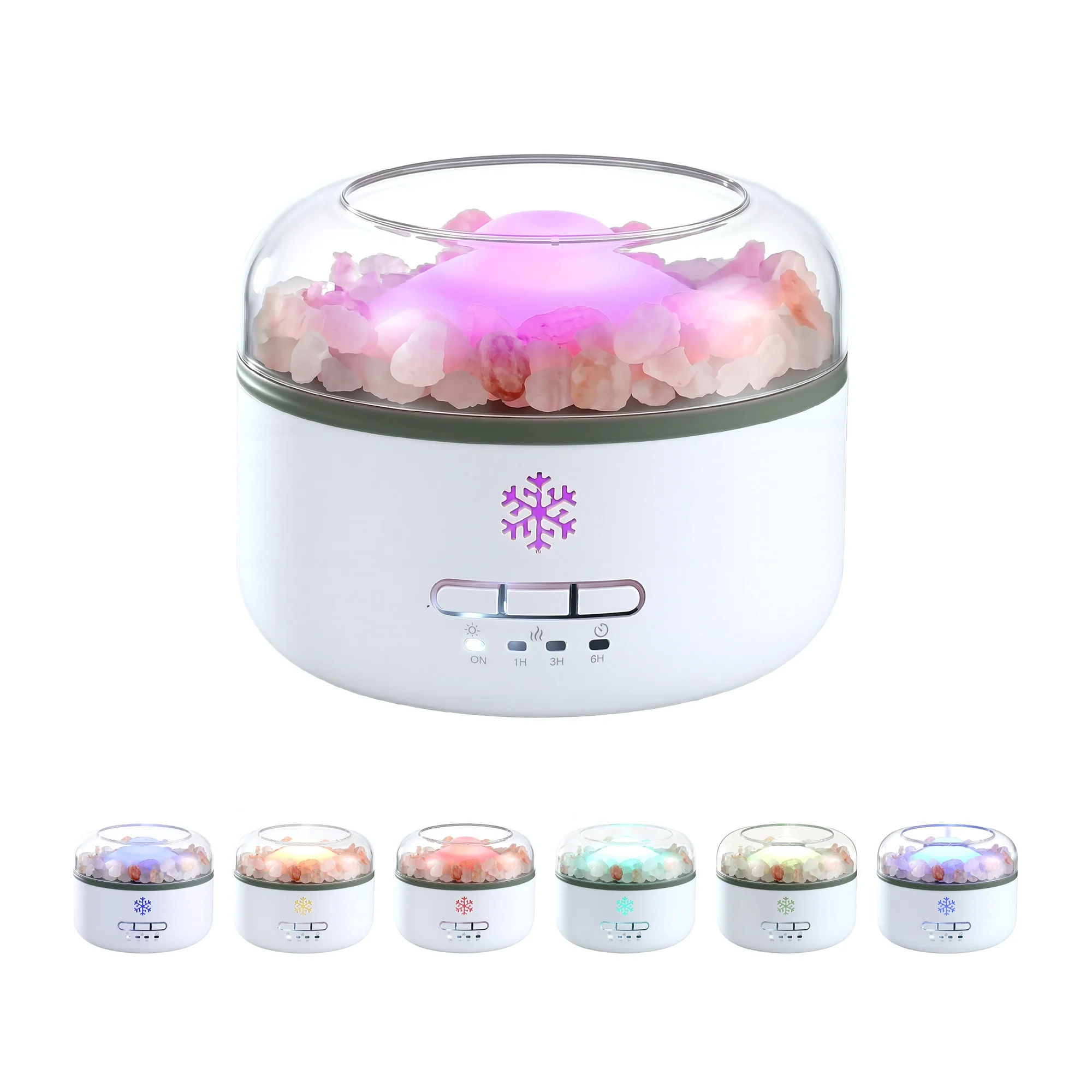 Devanti 150ml Salt Lamp Aroma Diffuser Ultrasonic Humidifier Purifier 7 LED Colors