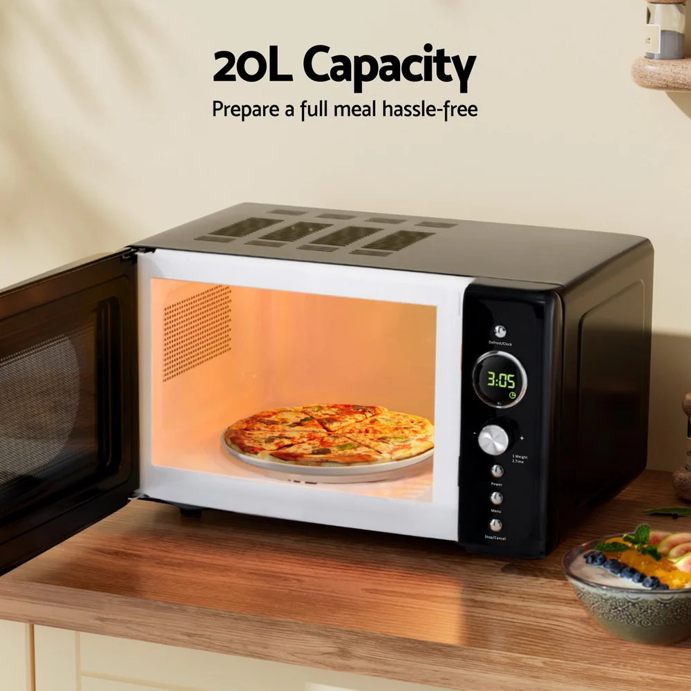 Devanti 20L Microwave Oven 700W (Black) - Image 5