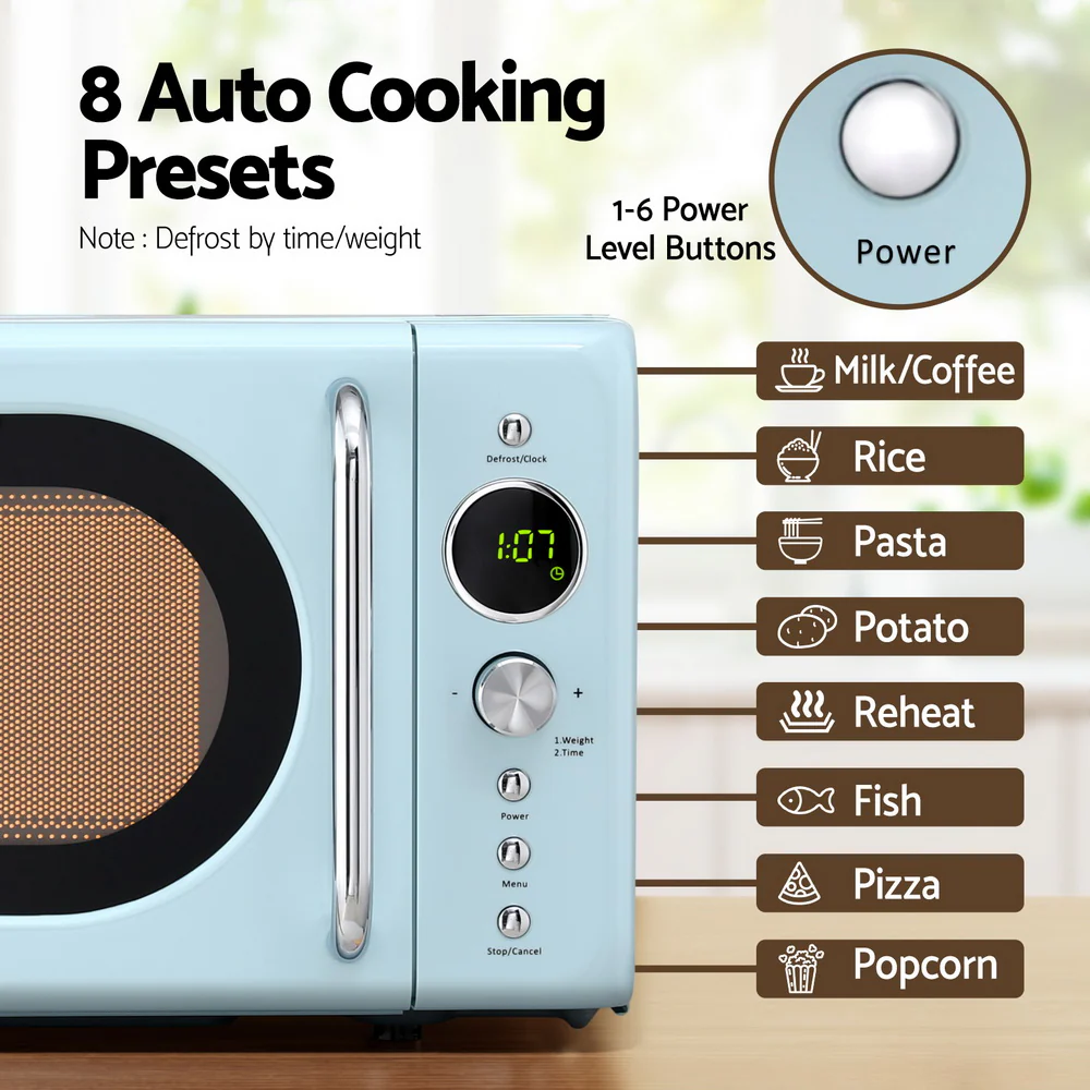 Devanti 20L Microwave Oven 700W (Blue) - Image 4