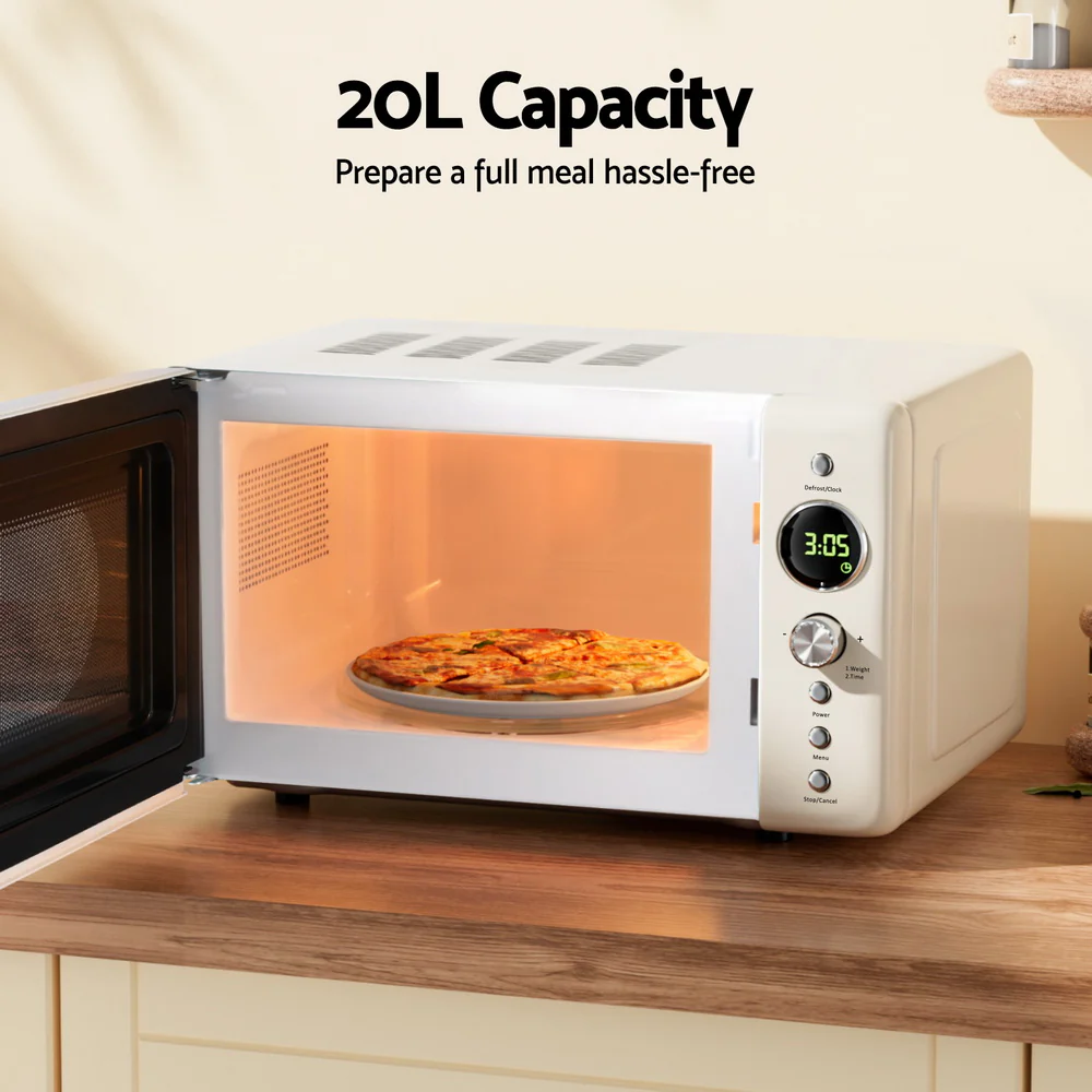Devanti 20L Microwave Oven 700W (Cream) - Image 5