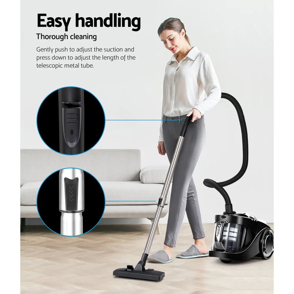 Devanti 2200W Multi-cyclonic Bagless Vacuum Cleaner Pet Hair (Black) - Image 6