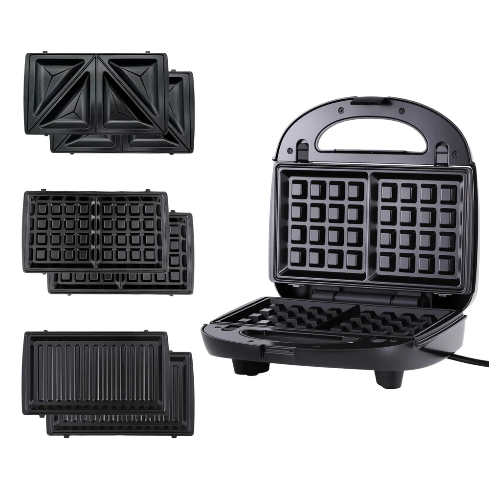 Devanti 3-in-1 Sandwich Press Waffle Maker Panini Press Grill 850W - Image 3