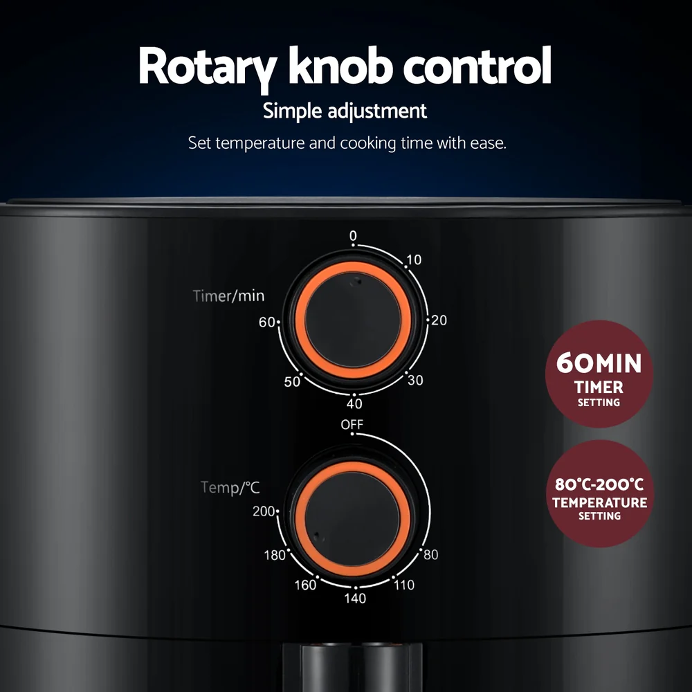 Devanti 4L Air Fryer Knob Control 1500W - Image 4