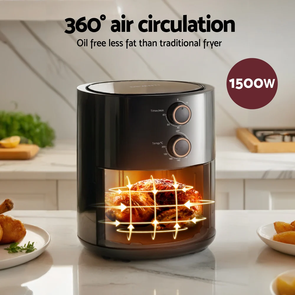 Devanti 4L Air Fryer Knob Control 1500W - Image 6