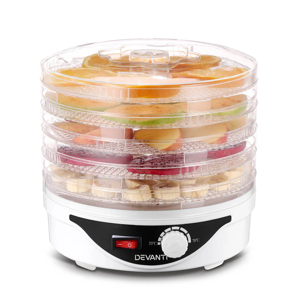 Devanti 5 Trays Food Dehydrator (White) - Image 3