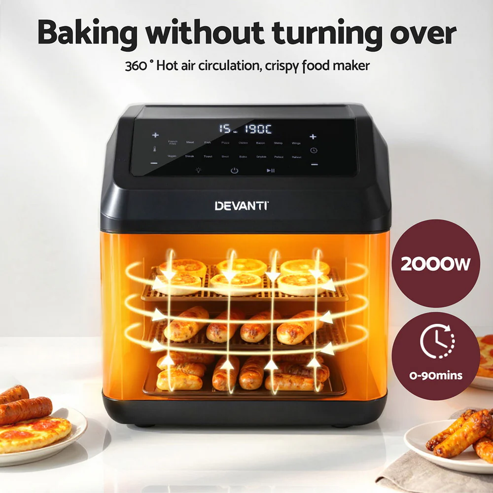 Devanti Air Fryer 13L LCD Fryers Oven - Image 6