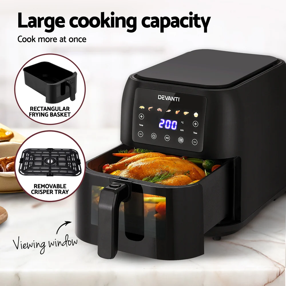Devanti Air Fryer 8L LCD Fryers - Image 5