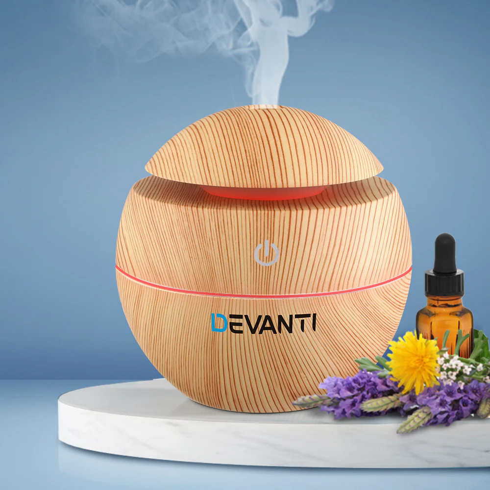 Devanti Aroma Diffuser Aromatherapy Light Wood 130ml - Image 2