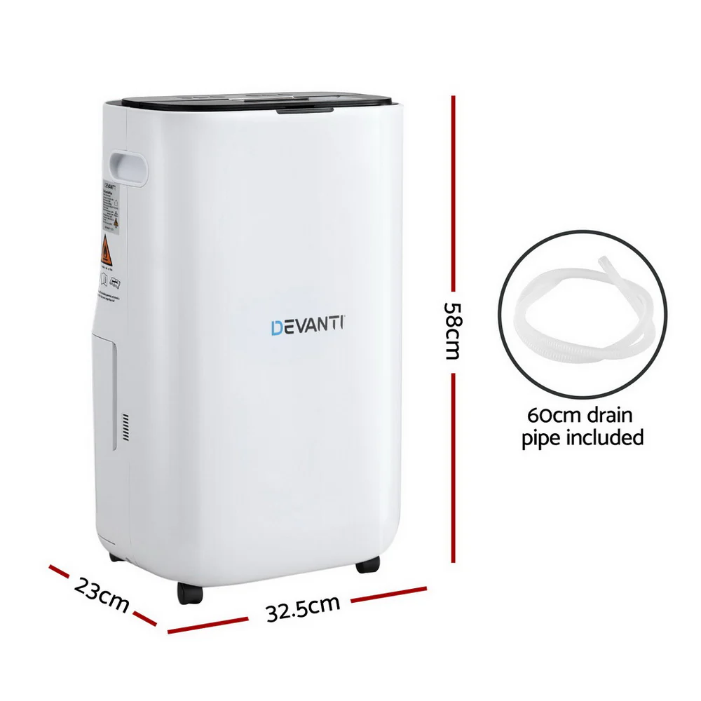 Devanti Dehumidifier 20L Air Purifier (White) - Image 2