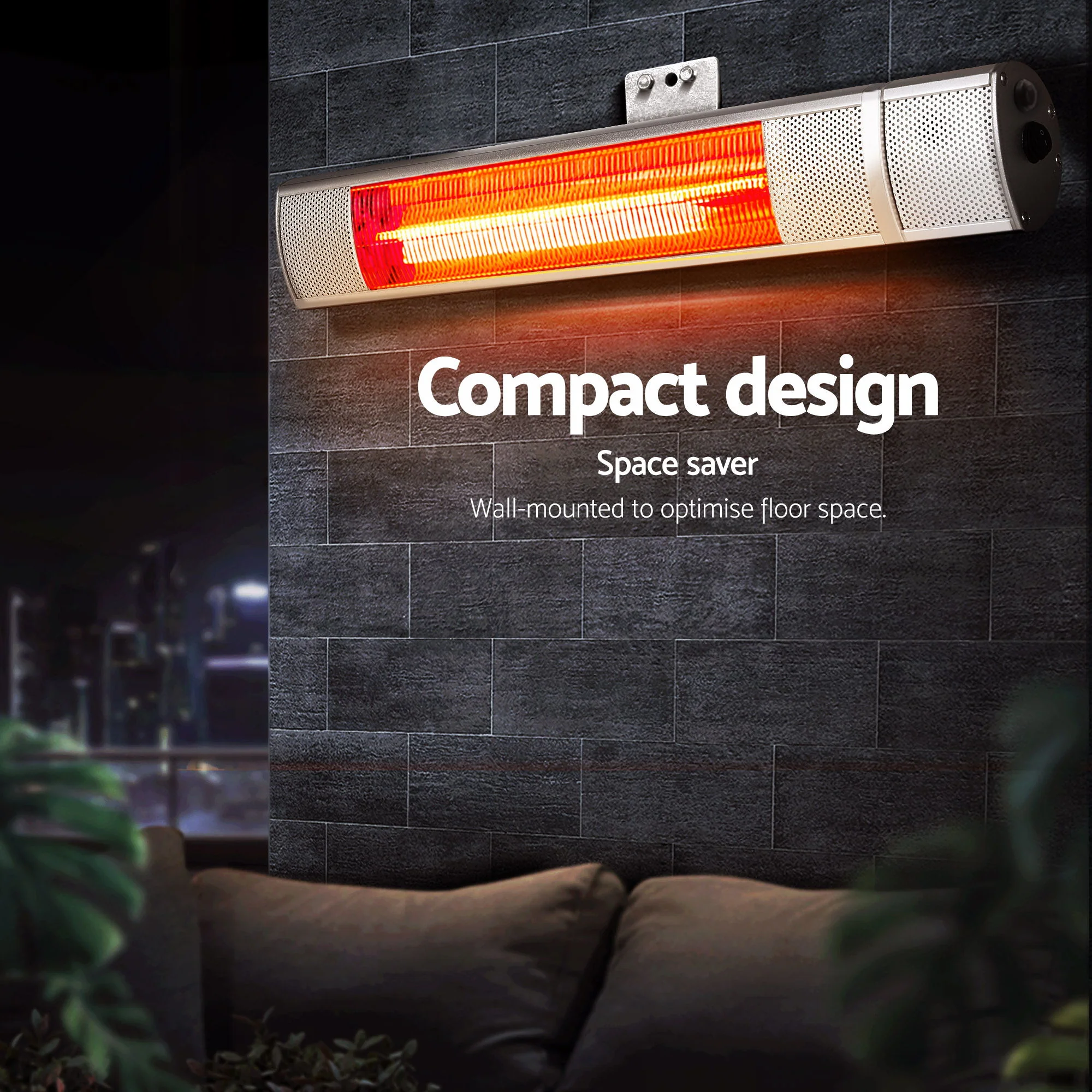 Devanti Electric Strip Heater Infrared Radiant Heaters 2000W - Image 4