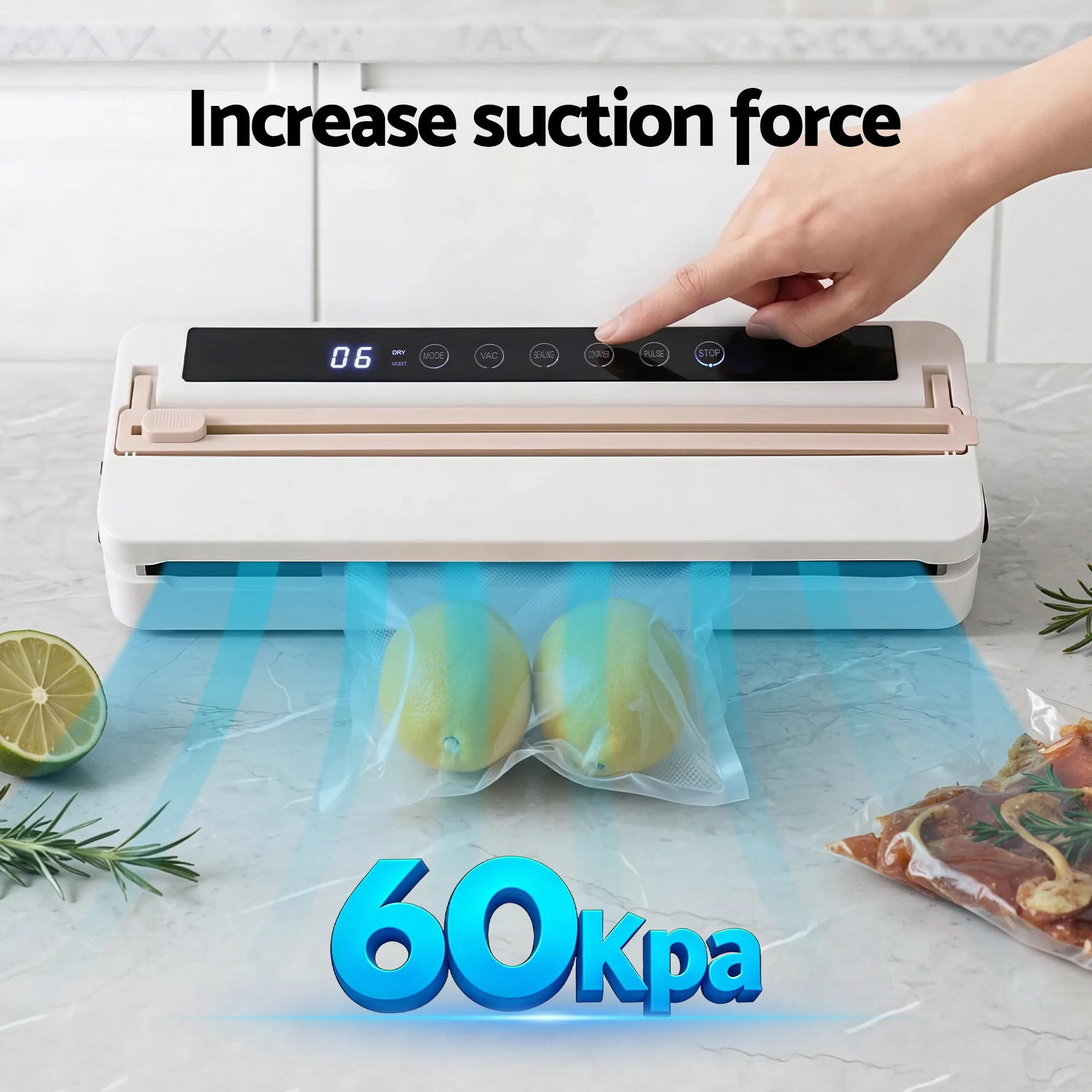 Devanti Food Vacuum Sealer Machine Fresh Storage Auto Seal Slide Cutter 6 Modes White - Image 7