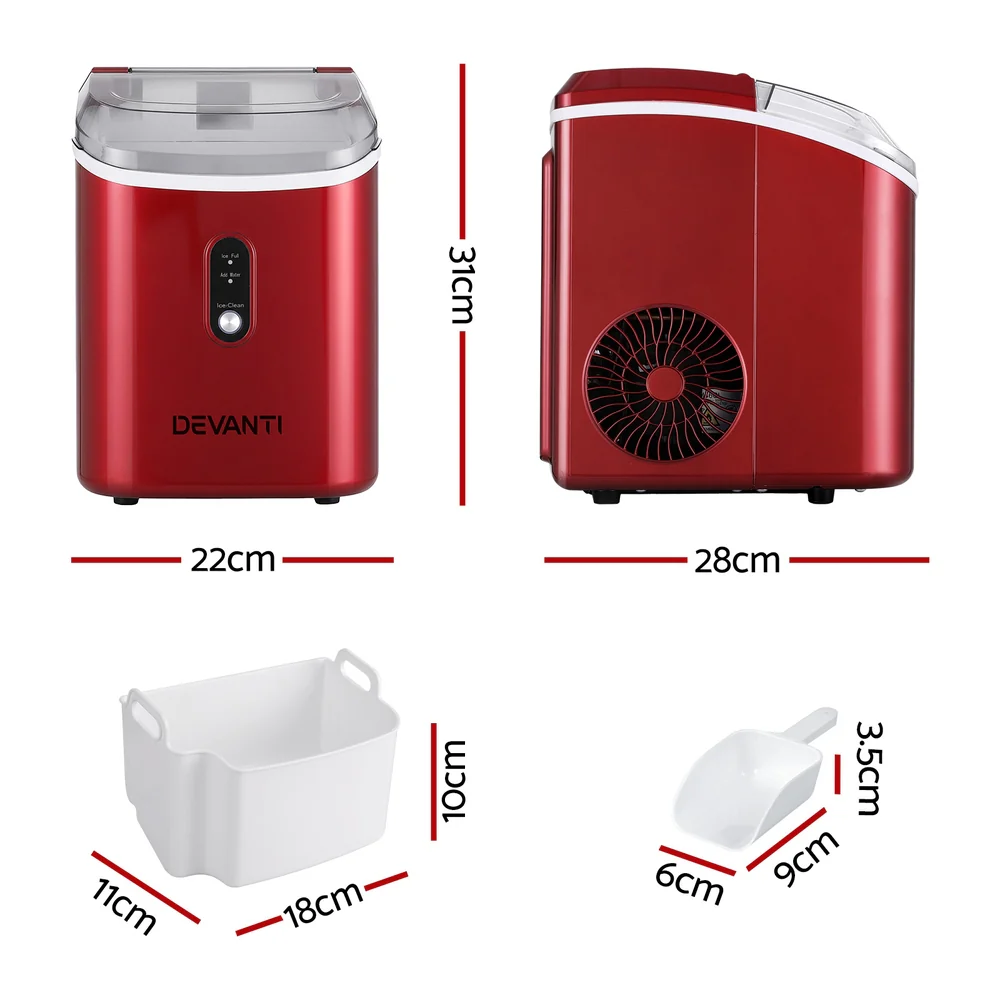 Devanti Ice Maker Machine 15kg Nugget Chewable Ice Cube - Image 2