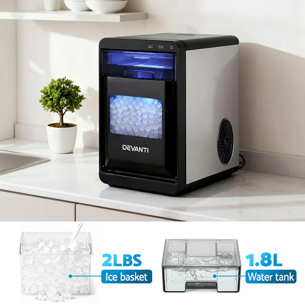 Devanti Ice Maker Machine 20kg Chewable Nugget Ice Countertop with Self Cleaning - Image 5