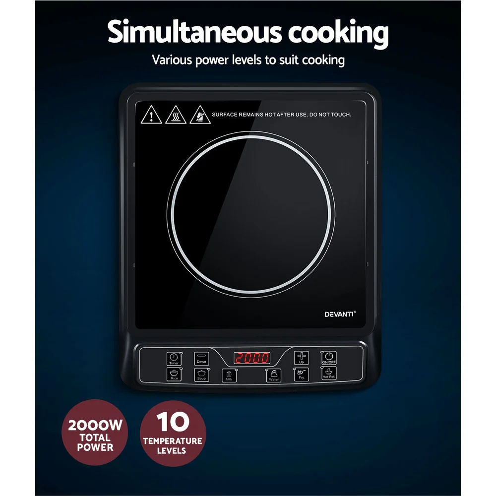Devanti Induction Cooktop 30cm Portable Cooker - Image 5