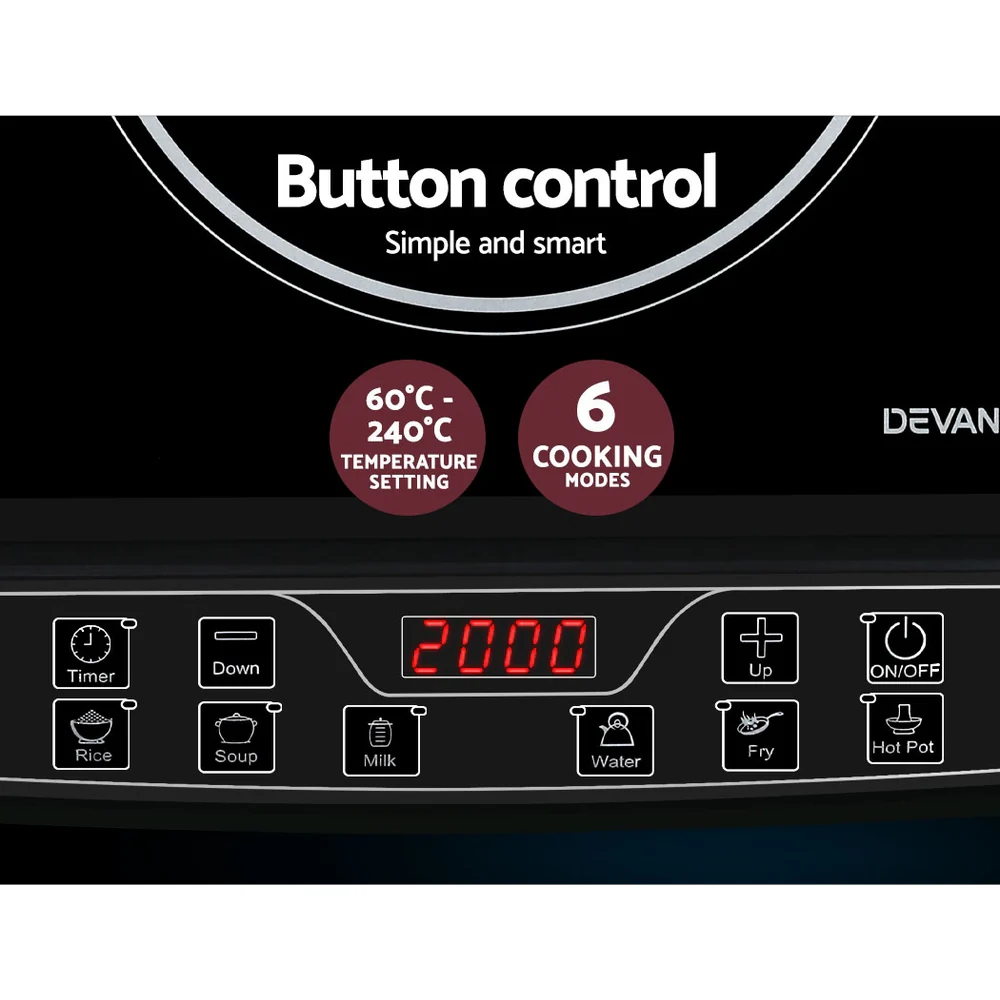 Devanti Induction Cooktop 30cm Portable Cooker - Image 6