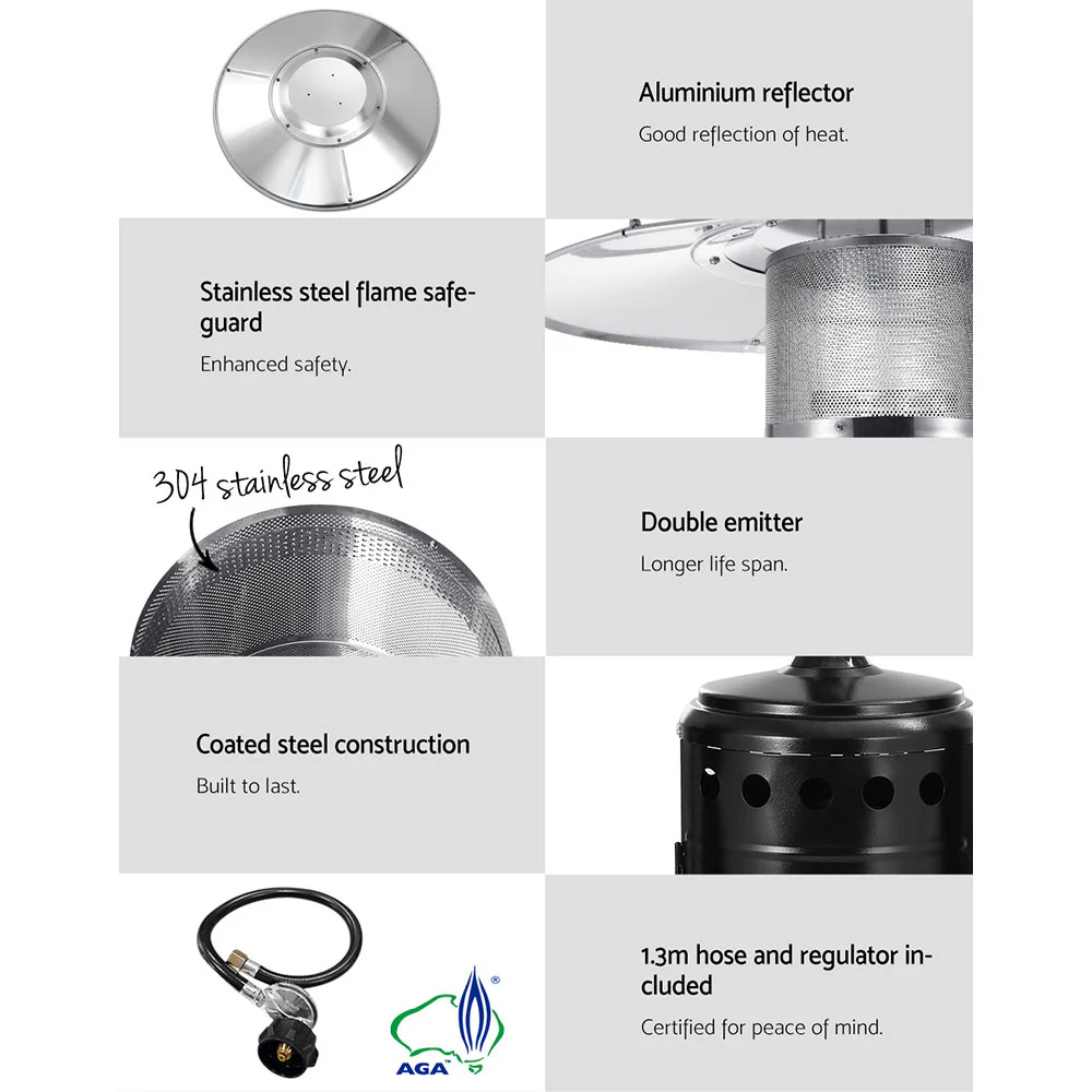 Devanti Outdoor Gas Patio Heater - Image 5