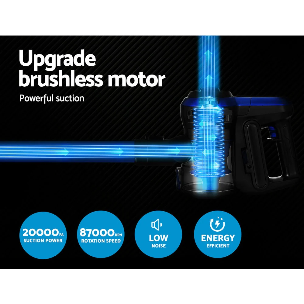 Devanti Stick Vacuum Cleaner Brushless Cordless 250W (Blue) - Image 5