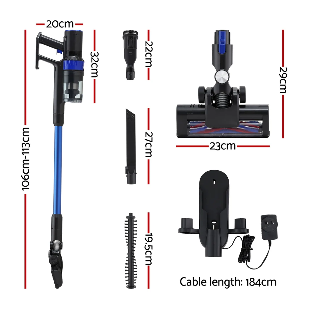 Devanti Stick Vacuum Cleaner Brushless Cordless 350W (Blue) - Image 2