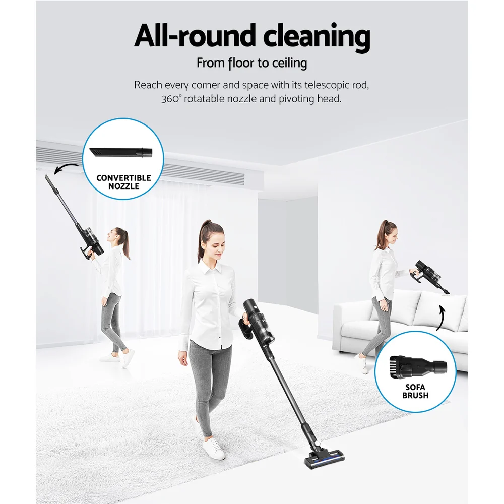 Devanti Stick Vacuum Cleaner Brushless Cordless 350W (Grey) - Image 6