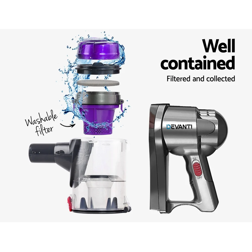 Devanti Stick Vacuum Cleaner Handheld Corded 450W (Purple) - Image 6