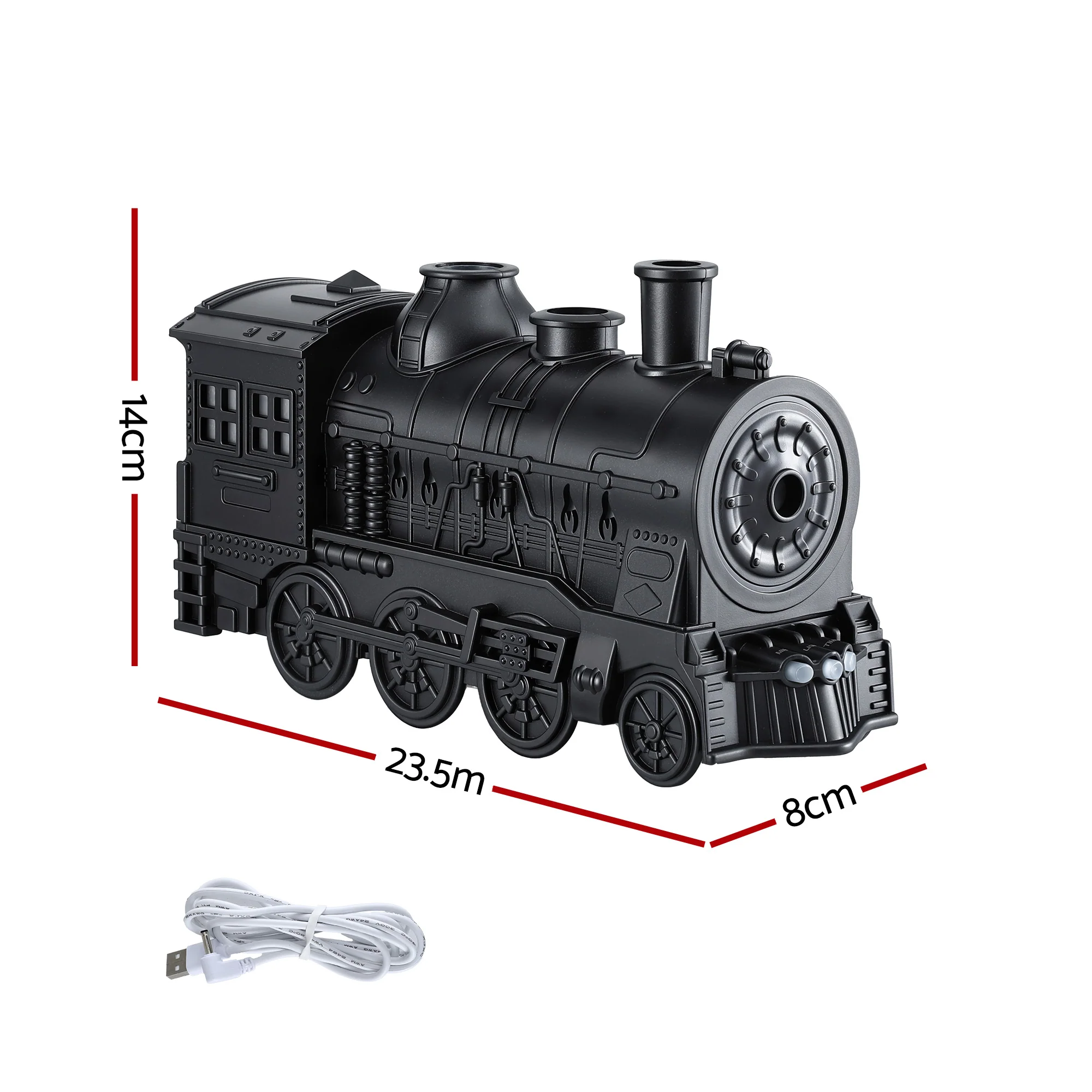 Devanti Train Aroma Diffuser Essential Oil Humidifier 300ml Smoke Ring LED Timer - Image 3