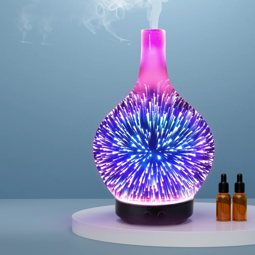 Devanti Ultrasonic Aroma Aromatherapy Diffuser 3D Light Oil Firework Humidifier - Image 2