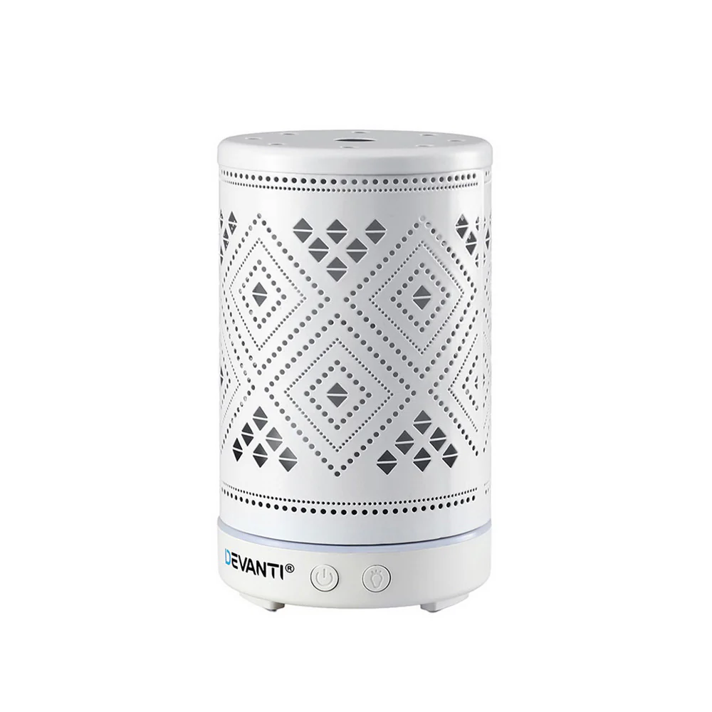 Devanti Ultrasonic Aroma Diffuser Aromatherapy 100ml LED Lights Iron Humidifier Forest