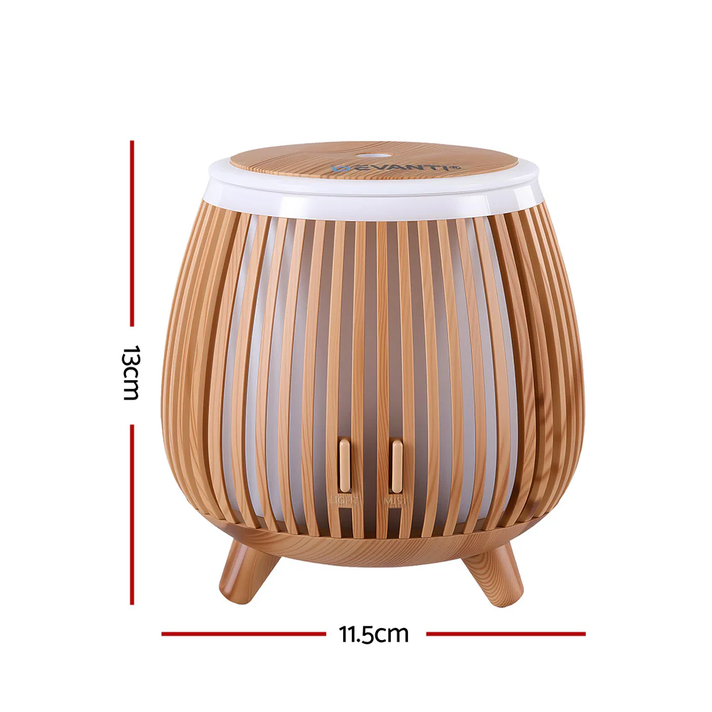 Devanti Ultrasonic Aroma Diffuser Aromatherapy 140ml LED Lights Iron Humidifier Forest Deep Wood - Image 3