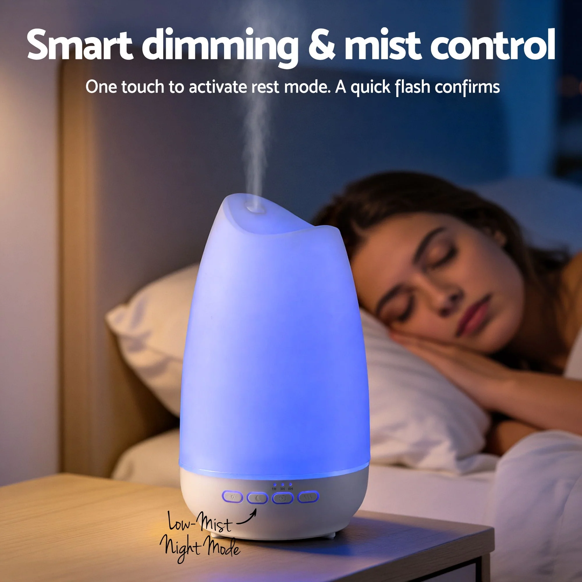 Devanti Ultrasonic Essential Oil Aroma Diffuser Aromatherapy Cool Mist Humidifier with LED Light 300ml - Image 5