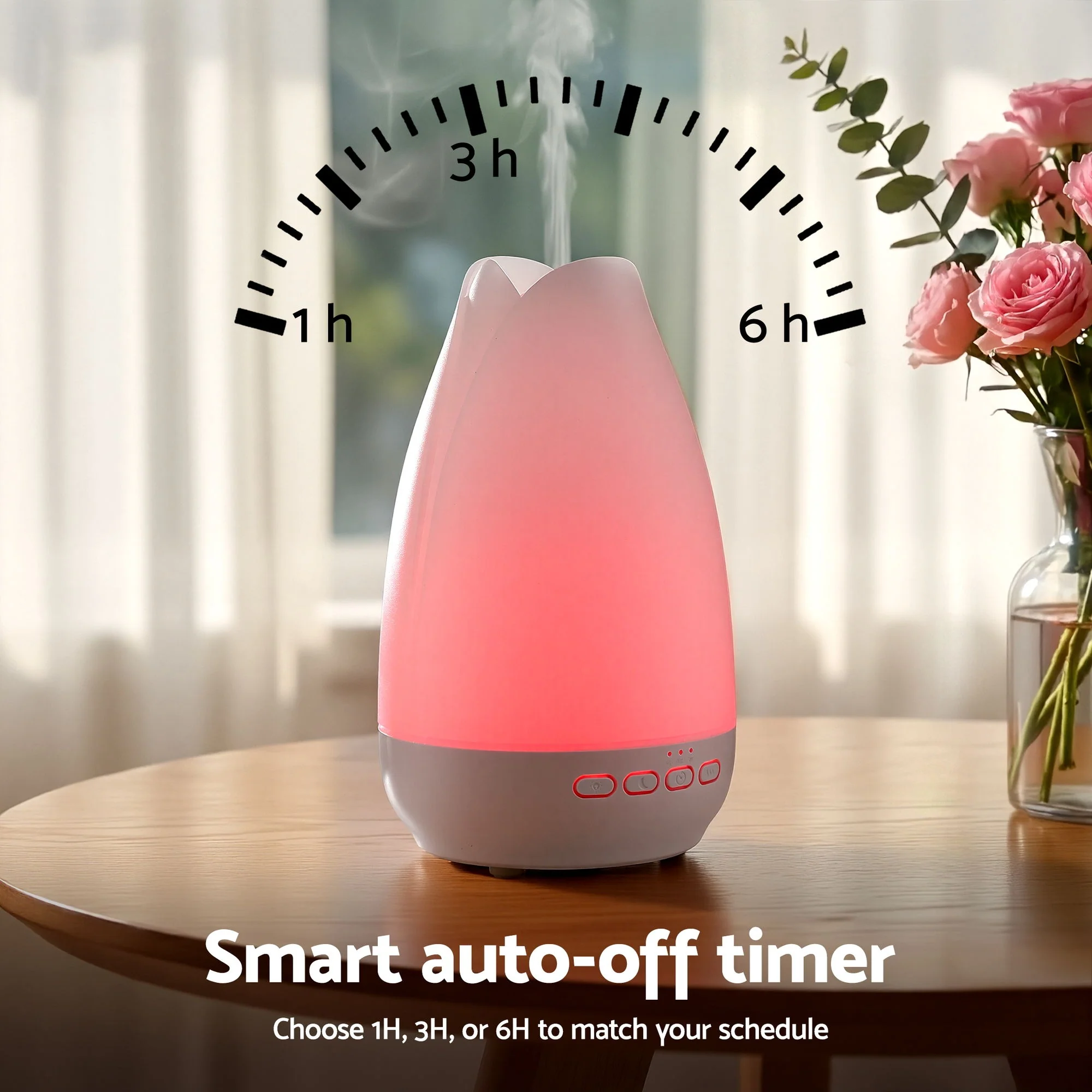 Devanti Ultrasonic Essential Oil Aroma Diffuser Aromatherapy Cool Mist Humidifier with LED Light 300ml - Image 7
