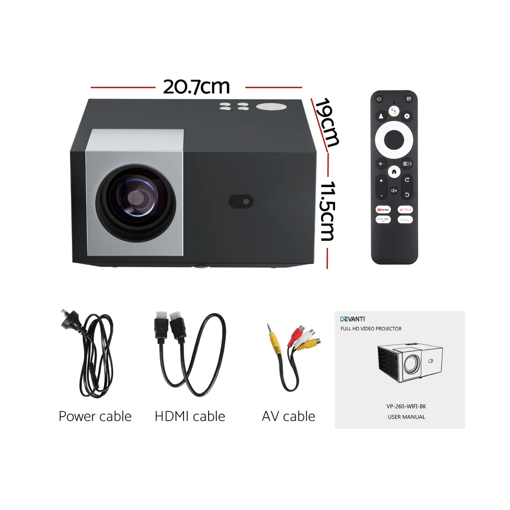 Devanti Video Project 4K 1080P Official Google TV 5G Wifi Home Cinema - Image 3