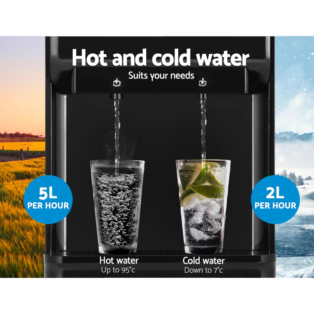 Devanti Water Cooler Dispenser Bench Top Black - Image 5