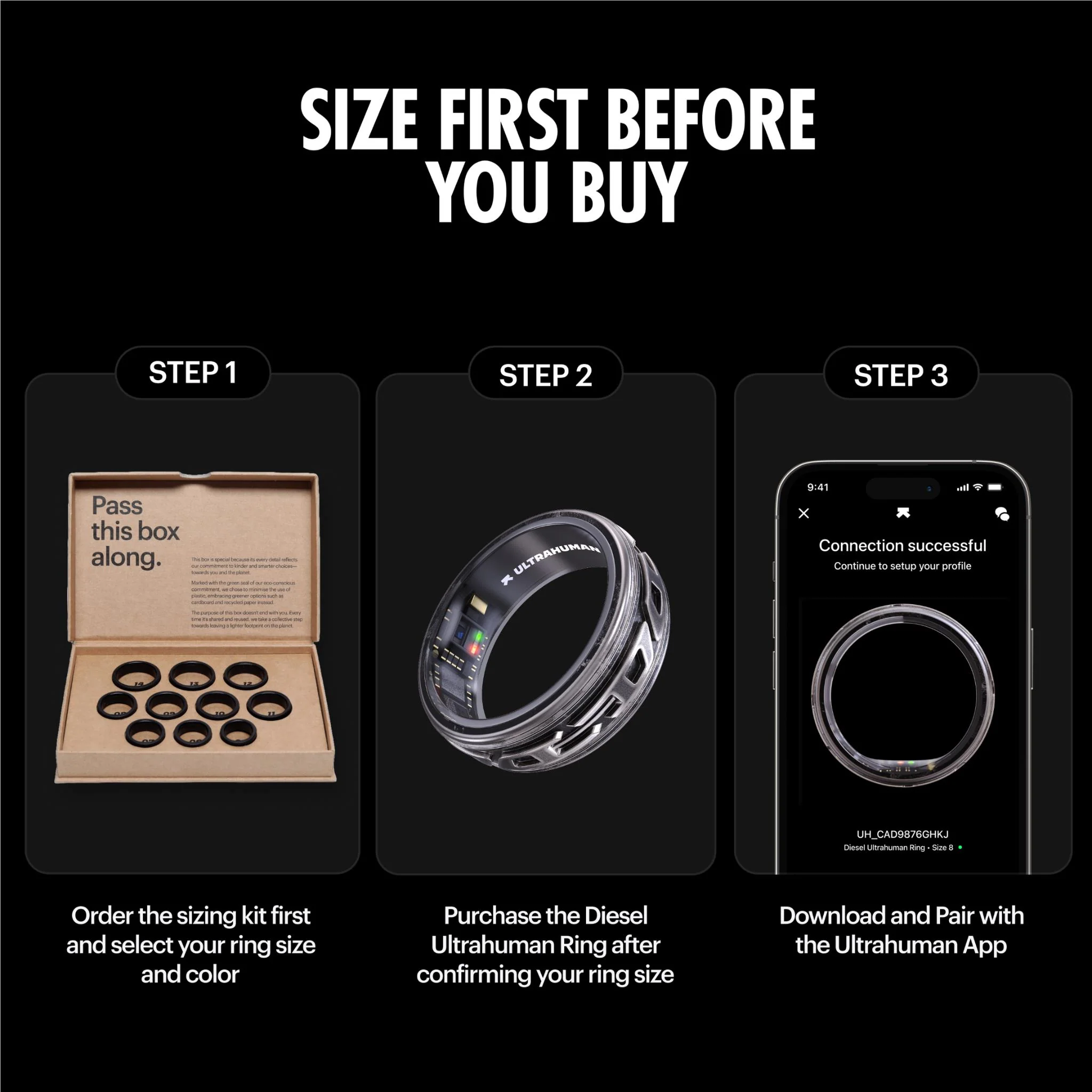 Diesel x Ultrahuman Ring [Size 08] (Phantom) - Image 2