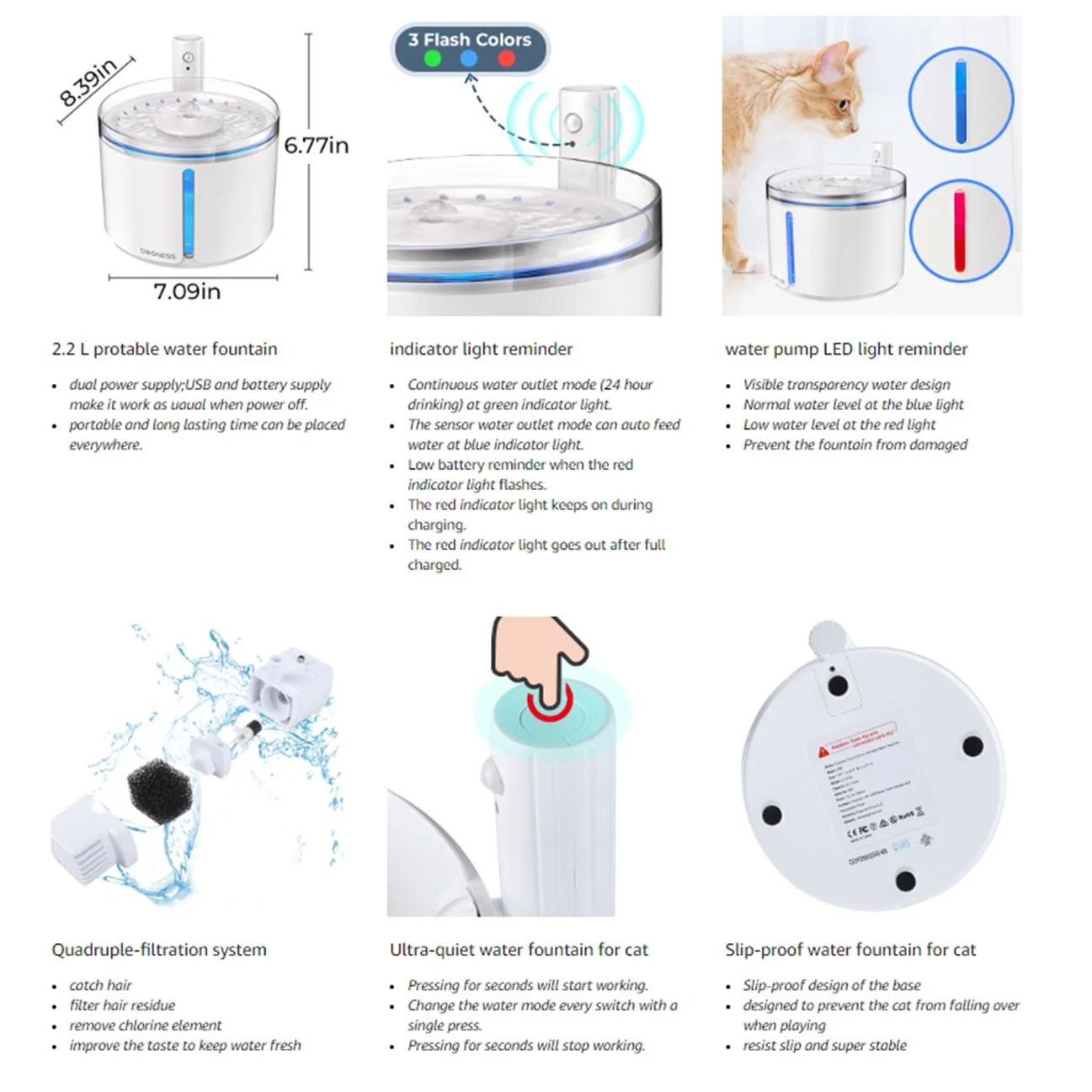 Dogness D08 Smart Sensor Fountain 2.2L - Image 9