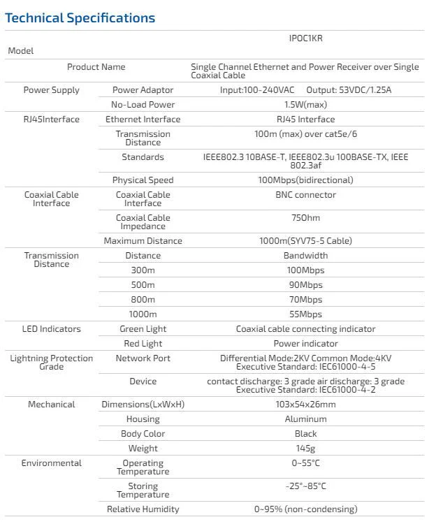 Doss Active Ethernet and POE Over Coax Receiver Only Up to 1km DVR End - Image 5