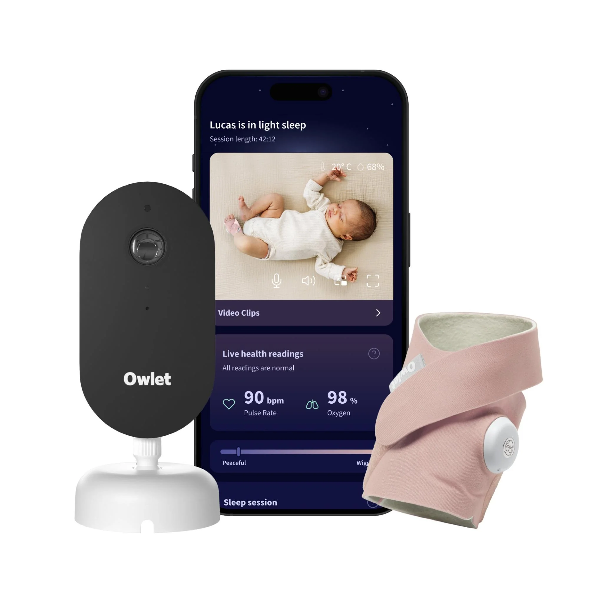 Dream Sight & Dream Sock Duo Baby Monitor (Dusty Rose) - Image 3