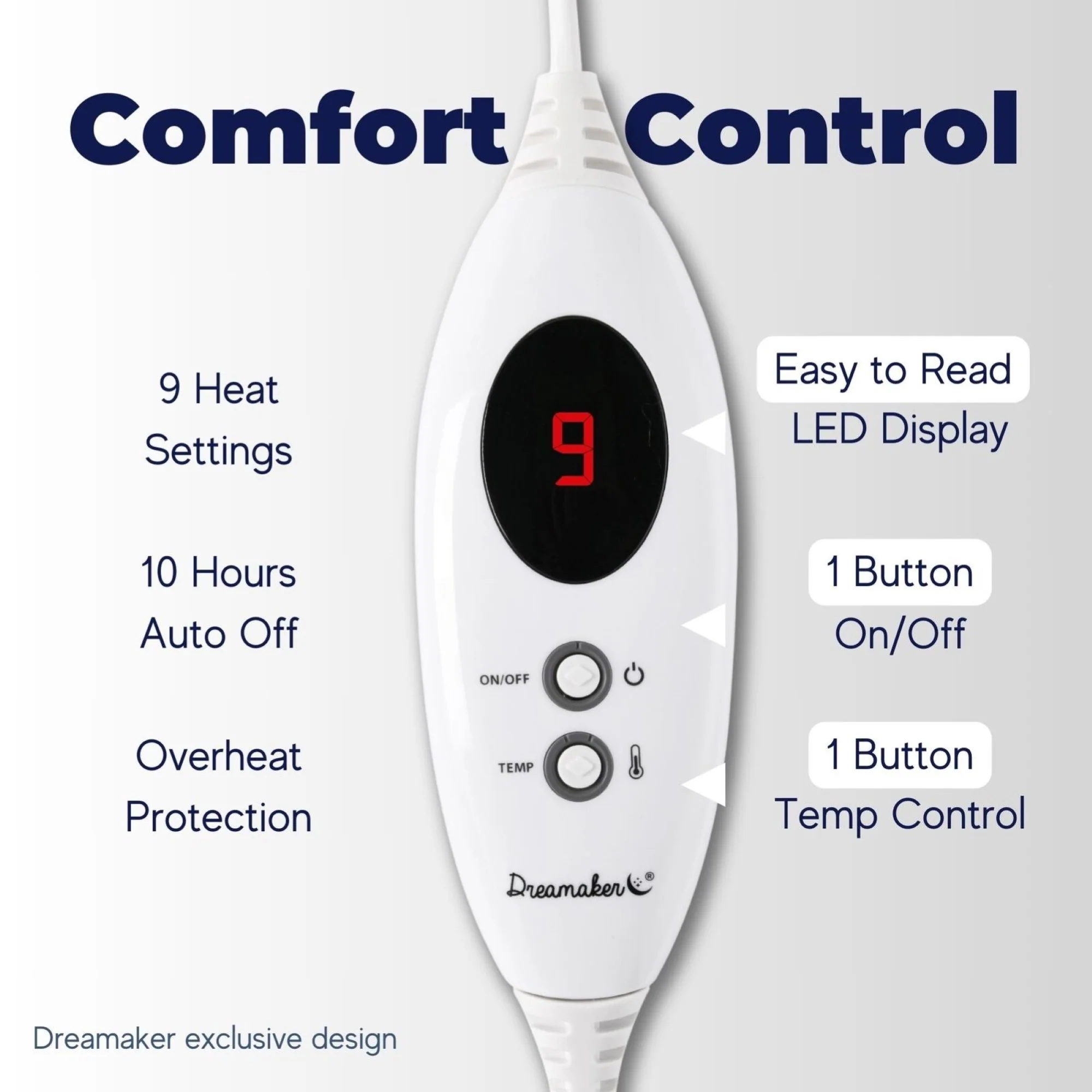 Dreamaker 350gsm Fleece Top Electric Blanket [Long Single Right Hand Side Controller] - Image 7