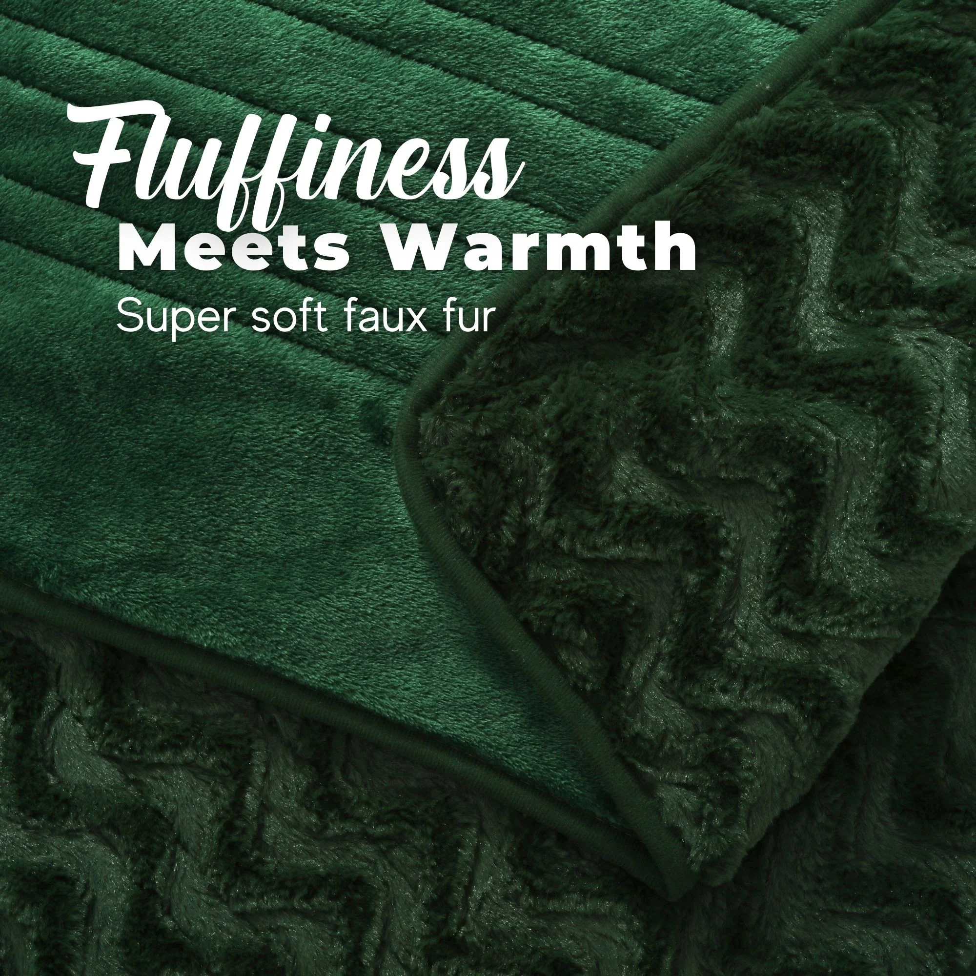 Dreamaker 500gsm Faux Fur Electric Heated Throw Blanket [130x160cm] (Eden Green) - Image 4